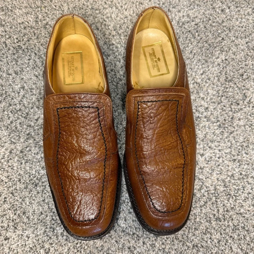 Vtg Stuart McGuire Brown Genuine Leather Ortho Vent Dress Loafers Men’s 490 US 9